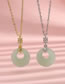 Fashion White Gold Chalcedony Necklace Pure Copper Hetian Jade Safety Buckle Necklace