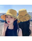 Fashion Khaki Polyester Bow Knot Sun Hat With Large Brim