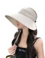Fashion Elegant Khaki Nylon Large Brim Empty Top Sun Hat