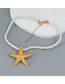 Fashion Silver Alloy Cord Braided Starfish Necklace