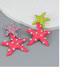 Fashion Color Alloy Dripping Diamond Starfish Stud Earrings