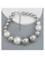 Fashion Silver Alloy Size Ball Bead Necklace