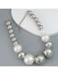 Fashion Silver Alloy Size Ball Bead Necklace