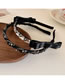 Fashion Headband - Black Bow Fabric Inlaid Square Diamond Bow Geometric Headband
