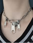 Fashion Silver Alloy Zipper Pull Necklace
