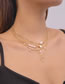 Fashion Gold Alloy Pearl Heart Layer Necklace