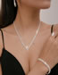 Fashion 1# Metal Diamond Geometric Necklace Earrings Bracelet Ring Set