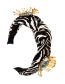 Fashion Zebra Print Fabric Zebra Pattern Knotted Bead Eyes Headband