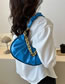 Fashion Blue Pu Pleated Handbag