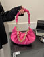 Fashion Blue Pu Pleated Handbag