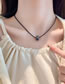 Fashion Necklace - Brown Coffee Geometric Onyx Ring Leather String Necklace
