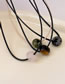 Fashion Necklace - Brown Coffee Geometric Onyx Ring Leather String Necklace