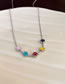Fashion Necklace - Silver Alloy Drip Oil Smile Necklace