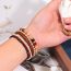 Fashion Gold Thin Rice Beaded Multi-layered Bracelet