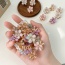 Fashion Purple Flower Set 5 Pieces Alloy Diamond Flower Childrens Gripper
