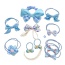 Fashion Blue Bow Ten-piece Set Fabric Bow Flower Childrens Hair Rope Set