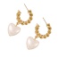 Fashion Gold Alloy Pearl Love Pendant Twist Earrings Earrings