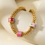 Fashion Color Alloy Oil Drop Eyes Color Matching Thick Chain Bracelet