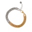 Fashion Gold Titanium Steel Color Block Thick Chain Bracelet