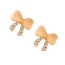 Fashion Gold Alloy Diamond Cats Eye Bow Stud Earrings