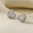Fashion Silver Alloy Diamond Love Stud Earrings