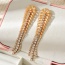 Fashion Gold Alloy Diamond Geometric Tassel Earrings