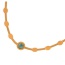 Fashion Gold Titanium Steel Turquoise Scale Round Snake Bone Chain Necklace