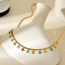 Fashion Gold Titanium Steel Oil Drop Butterfly Pendant Necklace