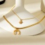 Fashion Gold Double Layer Titanium Steel Crescent Star Pendant Snake Bone Chain Necklace