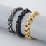 Fashion Steel Color 20cm Kb40302-d Titanium Steel Geometric Keel Mens Bracelet