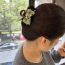 Fashion Claret Geometric Flower Bow Clip With Drop Diamonds