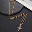 Fashion Silver Cross+3mm*50cm Stainless Steel Twist Chain Alloy Diamond Cross Mens Necklace