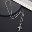 Fashion Golden Cross + 3mm*50cm Stainless Steel Twist Chain Alloy Diamond Cross Mens Necklace