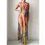 Fashion Color Polyester Halterneck Tankini Swimsuit Bikini Cover-up Three-piece Set