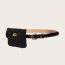 Fashion 1.8 Antique Gold Boned Belt + Black Rhombus Bag Leather Diamond Lock Buckle Wide Belt
