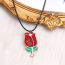Fashion An Arrow Piercing The Heart-necklace Leather Love Necklace