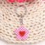 Fashion Rose Red Checkerboard Love Flowers-keychain Stainless Steel White Checkerboard Love Flower Keychain