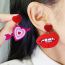 Fashion One Arrow Through The Heart Acrylic Love Earrings