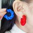 Fashion Red Twist Acrylic Twist C-shaped Earrings