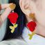 Fashion Red Rose Flower Acrylic Rose Earrings