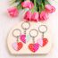 Fashion Green Love-keychain Stainless Steel Color Matching Love Earrings