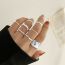 Fashion Silver Alloy Geometric Irregular Ring Set