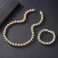 Fashion Gold Alloy Diamond Love Necklace Bracelet Set