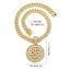 Fashion Gold Round Letter Necklace Pendant +001 Cuban Chain 20inch Alloy Diamond Dollar Mens Necklace