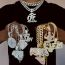 Fashion Silver Money Bag Muscle Necklace Pendant +001 Cuban Chain 20inch Alloy Diamond Wallet Mens Necklace