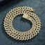 Fashion Necklace 18inch (45cm) Silver Bar Cuban Chain Geometric Diamond Chain Necklace For Men
