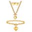 Fashion Steel Color Suit Stainless Steel Glossy Love Necklace Bracelet Earrings Set