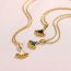 Fashion 3# Stainless Steel Diamond Fan-shaped Ginkgo Leaf Necklace