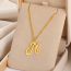 Fashion Hgold Stainless Steel Hollow 26 Letter Necklace