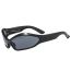 Fashion Black Frame Gray Film Irregular Shaped Sunglasses